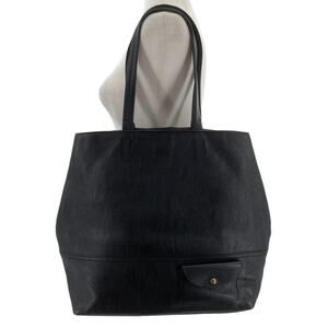 J Crew F5237 Black Pebbled Leather All-Day Tote Shoulder Handbag Purse